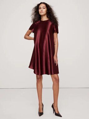 Banana Republic Black Aurelia Satin Trapeze Mini Dress Gap, XL